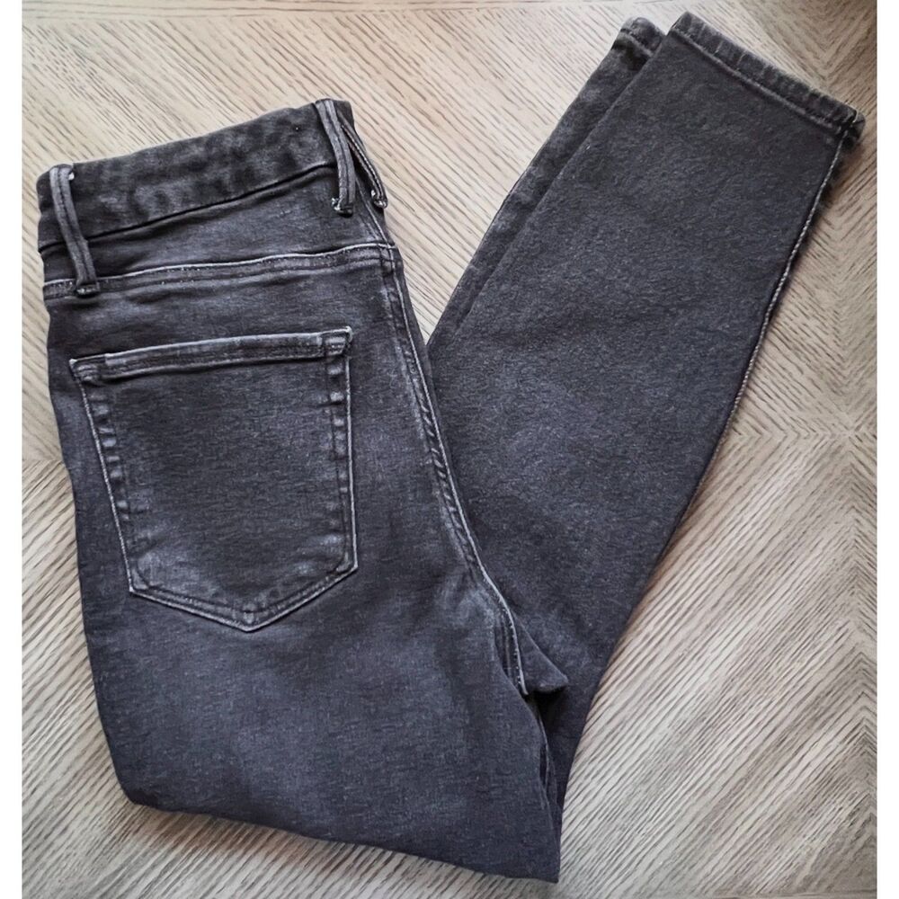 Good American High Rise Stretch Black Denim Skinny Jeans 12